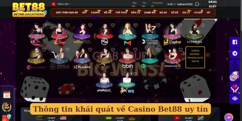 Thông tin khái quát về Casino Bet88 uy tín