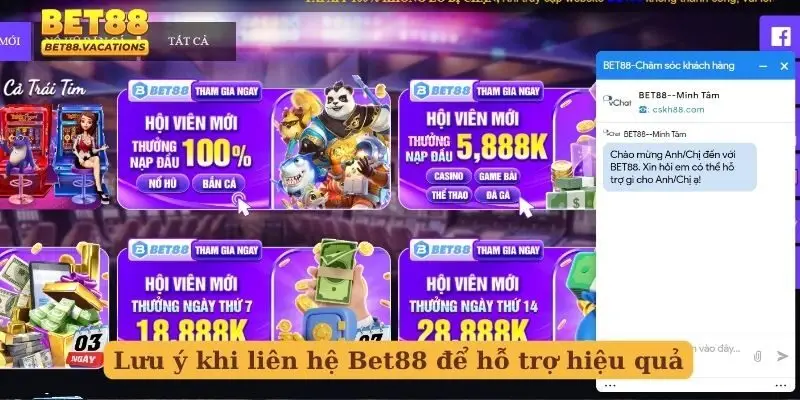 Lưu ý khi liên hệ Bet88 để hỗ trợ hiệu quả