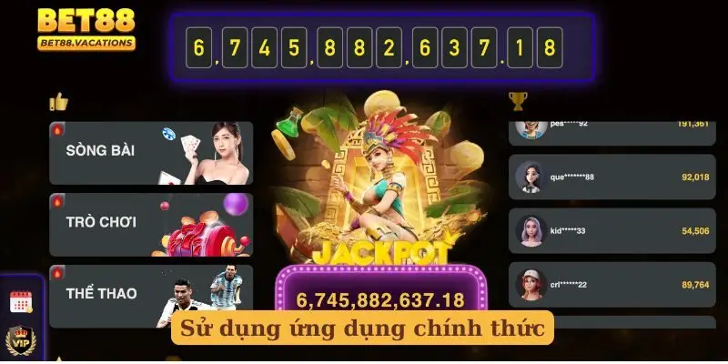 Sử dụng ứng dụng chính thức