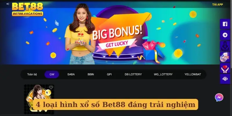 4 loại hình xổ số Bet88 đáng trải nghiệm